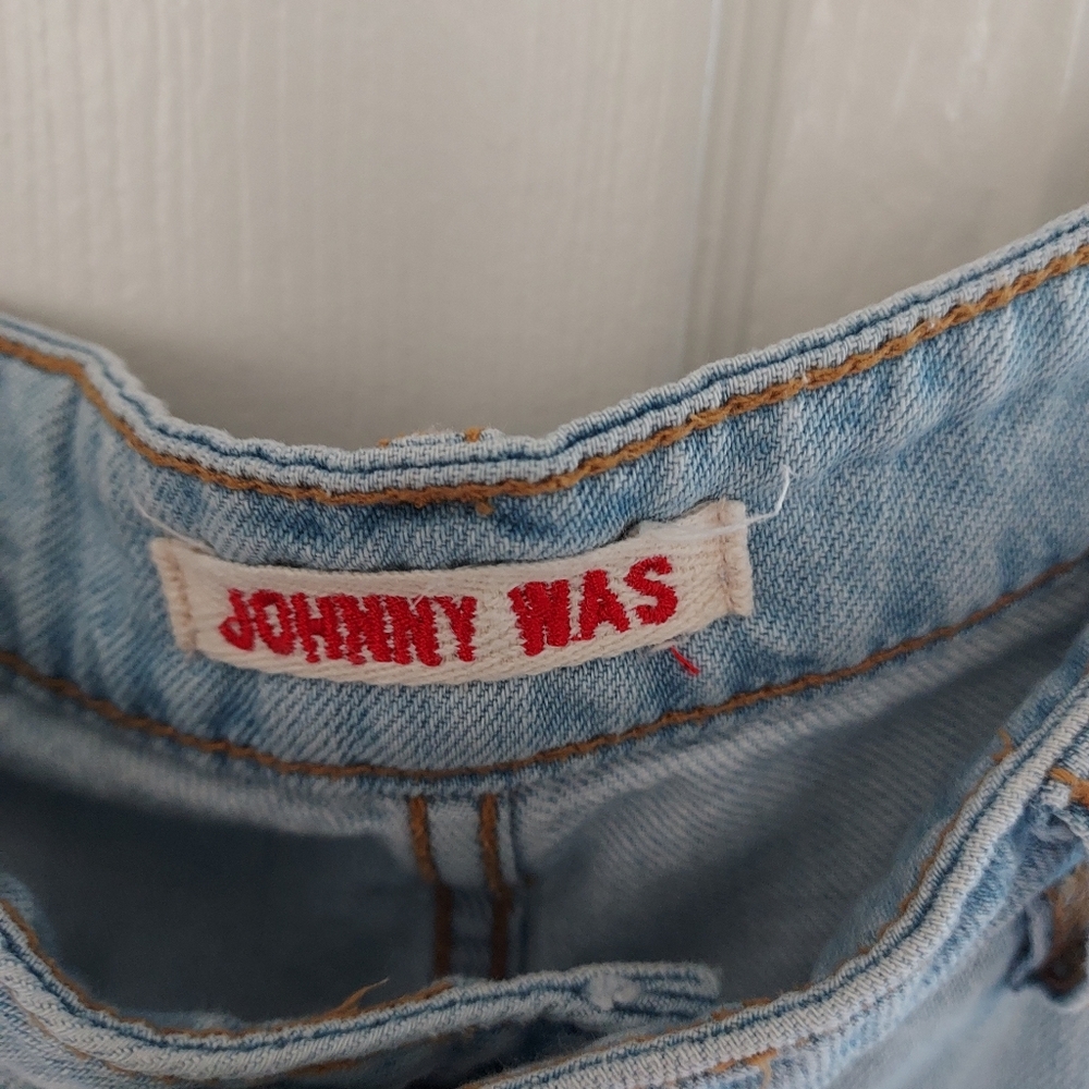 Johnny Was High Waist Wide Leg  Light Blue Denim - Picture 2 of 11